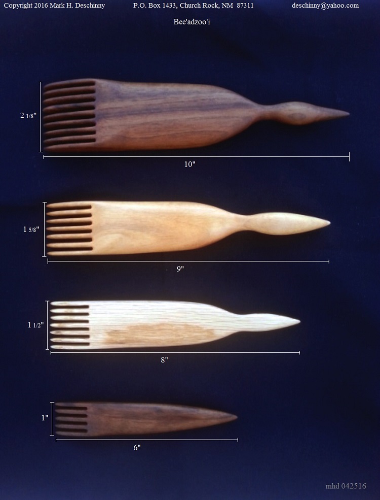 Navajo, weaving, comb, beater, Indian, fork, native american, southwest, wood, handmade, deschinny, deschene, descheenie, mark, 